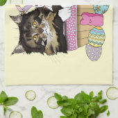 イースターバスケット虎猫キッテン キッチンタオル (折り畳み)