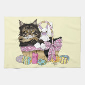 イースターバスケット虎猫キッテン キッチンタオル (横)