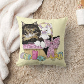 イースターバスケット虎猫キッテン クッション (ブランケット)