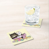 イースターバスケット虎猫キッテン スクエアペーパーコースター (インサイチュ)