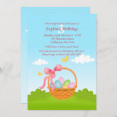 イースターバスケット誕生日招待状 招待状 (正面/裏面)