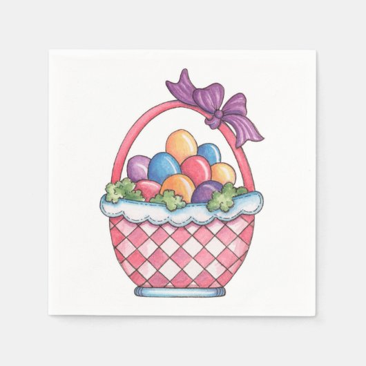 イースターバスケット – 紙ナプキン スタンダードカクテルナプキン (正面)