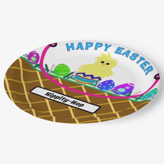 イースターバスケッ飾ト卵 ペーパープレート (アングル)
