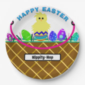 イースターバスケッ飾ト卵 ペーパープレート (正面)