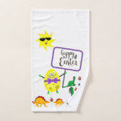 イースターバスルームのタオルが恐竜をセット バスタオルセット (ハンドタオル)