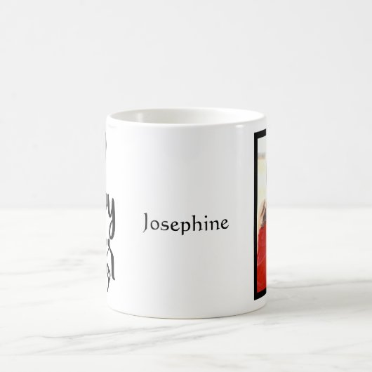 イースターバニカスタマイズー写真白黒マグ コーヒーマグカップ (中央)