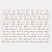 イースターバニカラフルーの水の色パターン ラッピングペーパーシート (正面2)