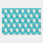 イースターバニカラフルーの水の色パターン ラッピングペーパーシート (正面)