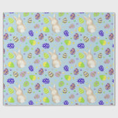 イースターバニカラフルーズとエッグブルー ラッピングペーパー (フラット)