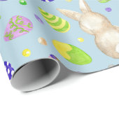 イースターバニカラフルーズとエッグブルー ラッピングペーパー (ロールコーナー)