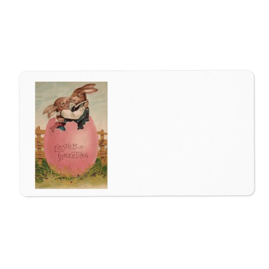 イースターバニキスをするー色彩の鮮やかカップルの卵 ラベル (正面)