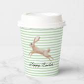 イースターバニストライプのー 紙コップ (正面)