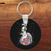 イースターバニーうさぎコントロール付きビデオゲームプレーヤー キーホルダー (正面)