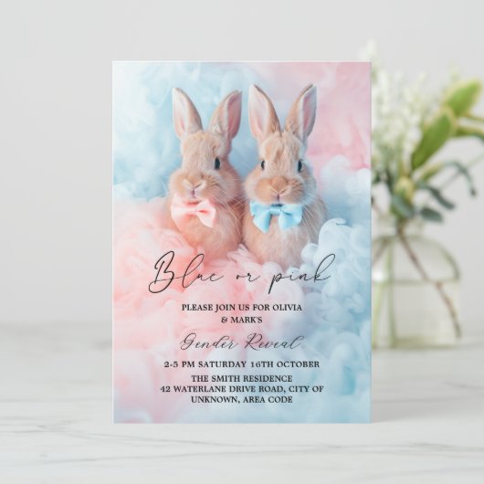 イースターバニーうさぎ煙ジェンダーが明らかにする 招待状 (スタンド正面)