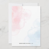 イースターバニーうさぎ煙ジェンダーが明らかにする 招待状 (裏面)