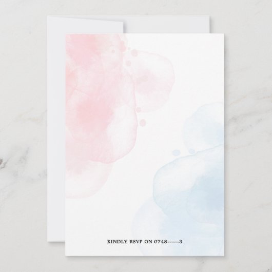 イースターバニーうさぎ煙ジェンダーが明らかにする 招待状 (裏面)