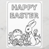 イースターバニーおもしろいカラーリングページ紙 子供へ (正面)