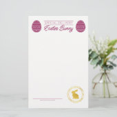 イースターバニーからのピンクの空白の手紙 (スタンド正面)