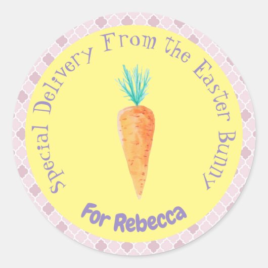 イースターバニーからの特別な配達 ラウンドシール (正面)