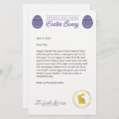 イースターバニーからの紫色の手紙 (正面/裏面)