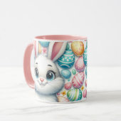 イースターバニーかわいいギフトキャンディで満たすことができる マグカップ (正面左)