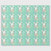 イースターバニーかわいいパステルグリーンキッズギフトから ラッピングペーパー (フラット)