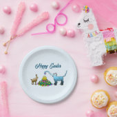 イースターバニーがイースターエッグを集める ペーパープレート (パーティー)