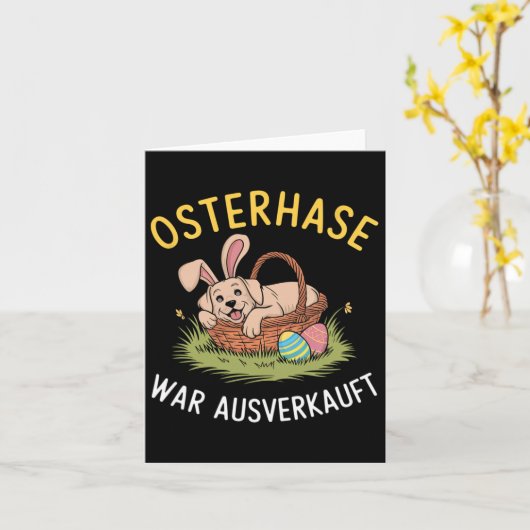 イースターバニーがイースタードッグを売り切った カード (黄色い花)