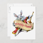 イースターバニーがハッピーイースター挨拶を延長 シーズンポストカード (正面/裏面)