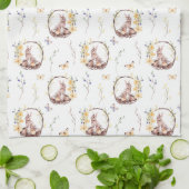 イースターバニーが卵の巣に キッチンタオル (折り畳み)