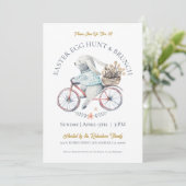 イースターバニーが自転車で春の花を運ぶ 招待状 (スタンド正面)