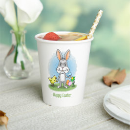 イースターバニーとかわいいひよこ 紙コップ
