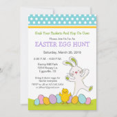 イースターバニーとひよこ イースターたまごさがし 招待状 (正面)
