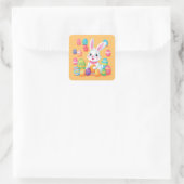 イースターバニーとイースターエッグのステッカーシート スクエアシール (バッグ)