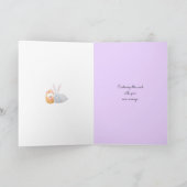 イースターバニーとイースターエッグのバスケットのグリーティングカード カード (内部)