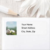 イースターバニーとイースターエッグの住所 シール (インサイチュ)