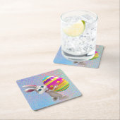 イースターバニーとイースターエッグセット紙コースター スクエアペーパーコースター (インサイチュ)