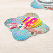 イースターバニーとイースターエッグセット紙コースター ペーパーコースター (アングル)