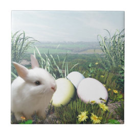 イースターバニーとイースターエッグ タイル
