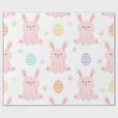 イースターバニーとイースターエッグ ラッピングペーパー (フラット)