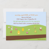 イースターバニーとエッグカート 招待状 (裏面)