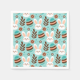 イースターバニーとエッグズナプキン スタンダードカクテルナプキン
