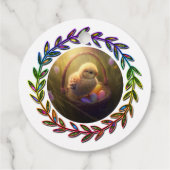 イースターバニーとエッグバスケット付き雛 フェイバータグ (裏面)