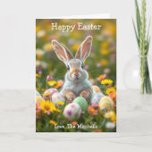 イースターバニーとエッグ | 内側の色付けページ カード (正面)