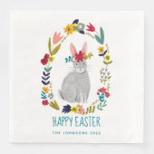 イースターバニーとカラフルの花 (正面)