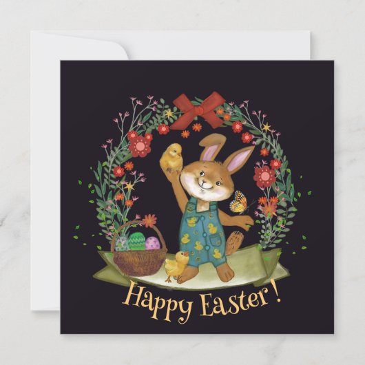 イースターバニーとシックブラックイエロー シーズンカード (正面)