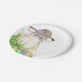 イースターバニーとシック ペーパープレート (アングル)