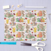 イースターバニーとチックス 薄葉紙 (クラフト)