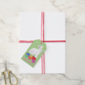 イースターバニーとチョコレートの卵 ギフトタグ (より糸付き)