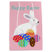 イースターバニーとチョコレートの卵 ミディアムペーパーバッグ (正面)